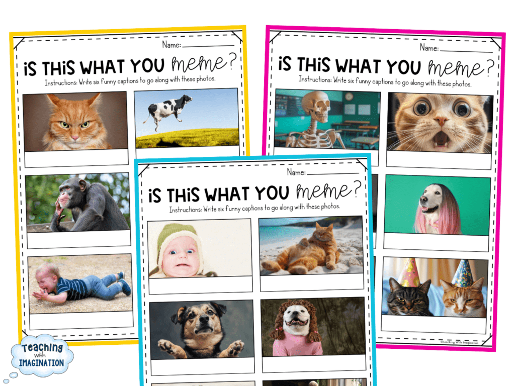 meme writing worksheets