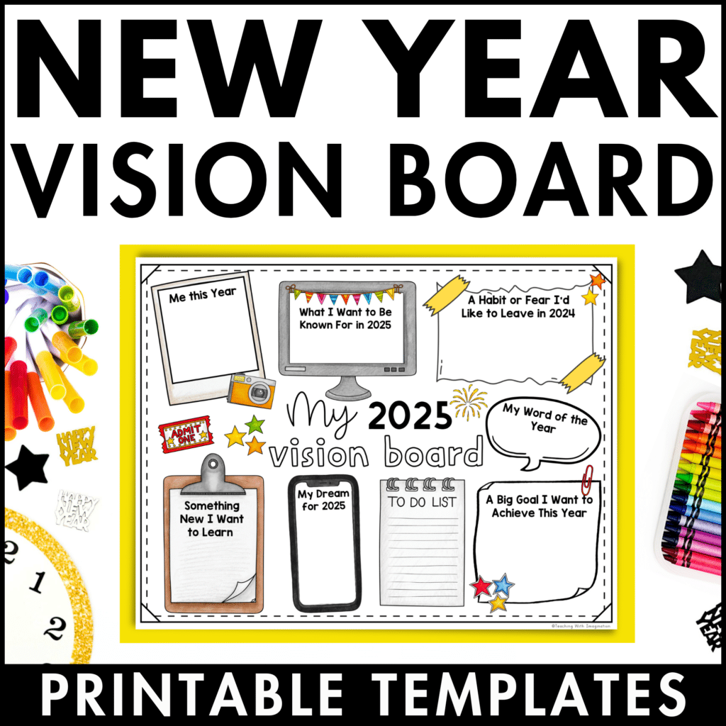 NEW YEAR VISION BOARD PRINTABLE COVER