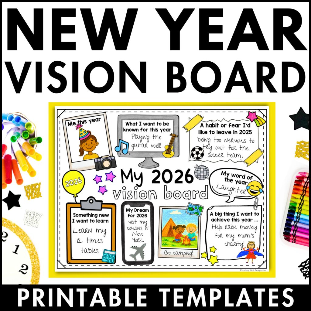 vision board printable templates for kids