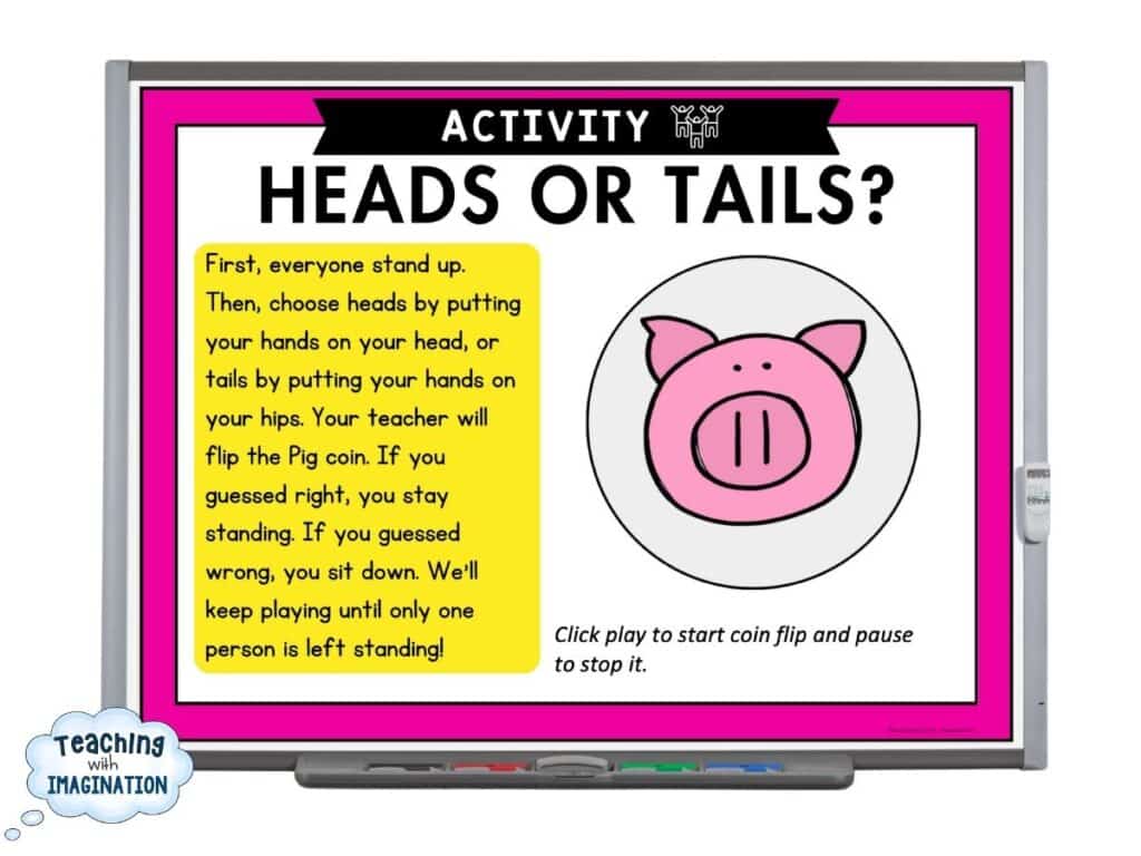 Morning Meeting Game Ideas - heads or tails slide